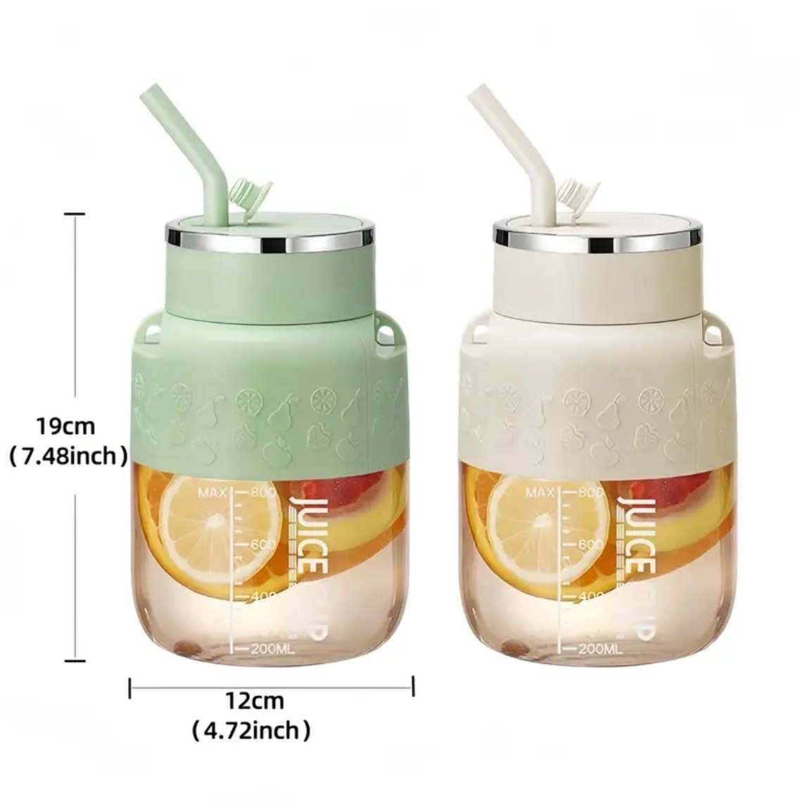 Mixeur portable rechargeable 800 ml inox | Tasse presse-agrumes électrique fruits frais – Image 4