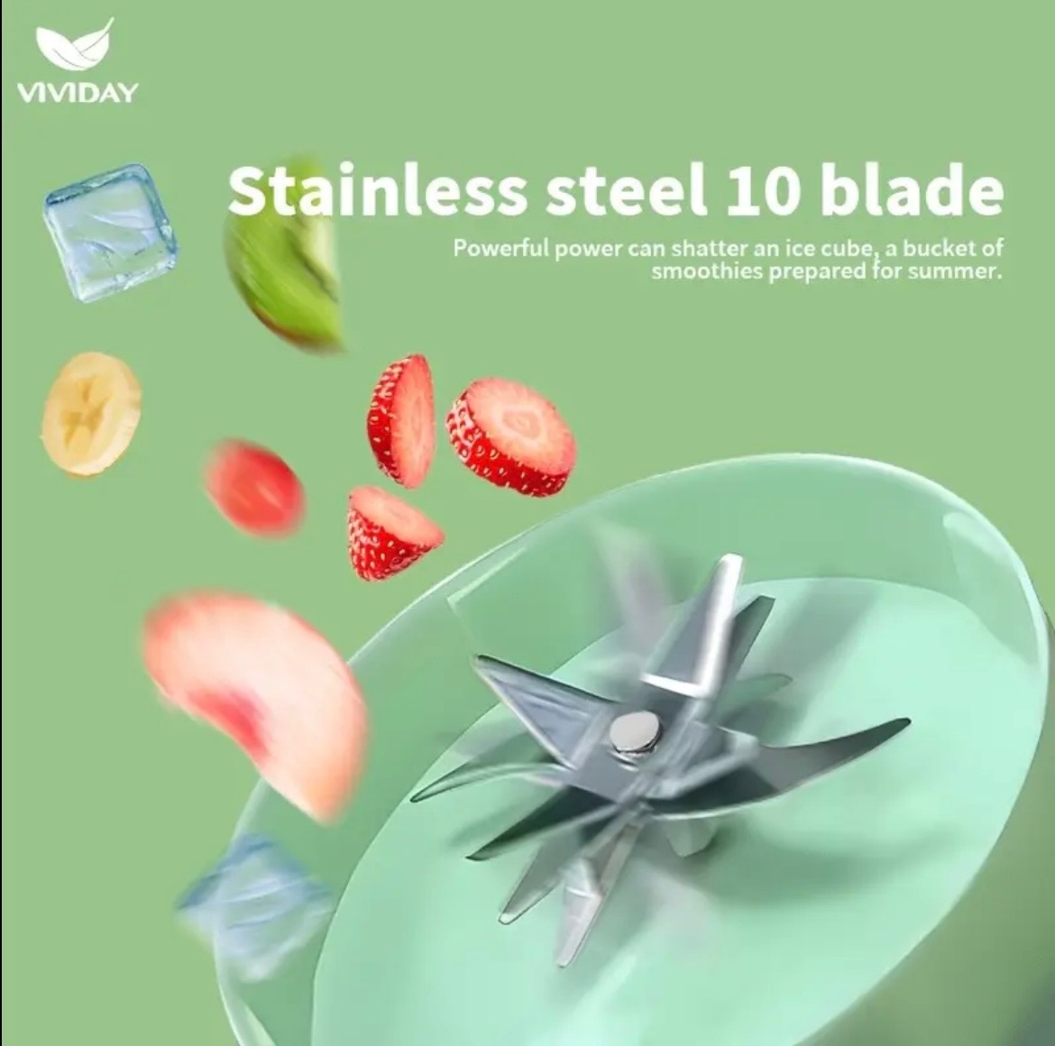 Mixeur portable rechargeable 800 ml inox | Tasse presse-agrumes électrique fruits frais – Image 3